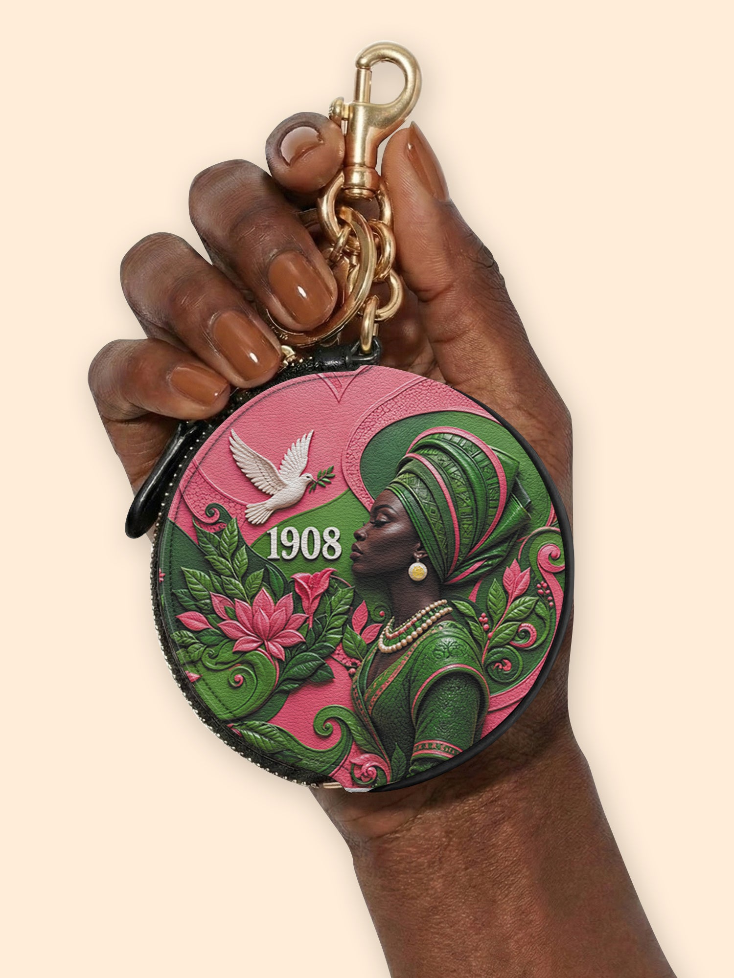Rooted Grace Circular Coin Pouch Bag Charm QR0TD707