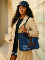 Black And Blooming Classic Shopper Tote