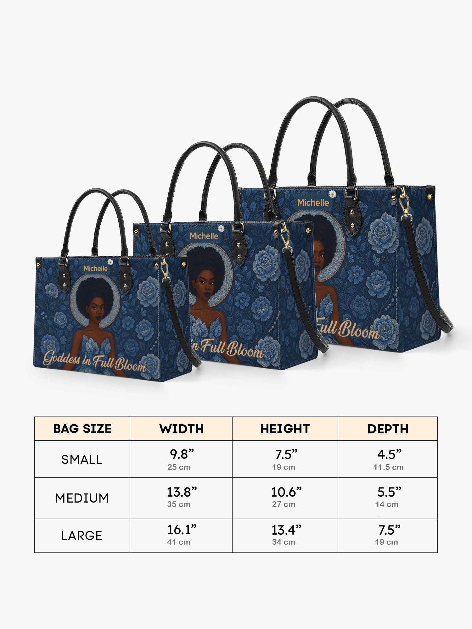 Goddess in Bloom Premium Leather Handbag