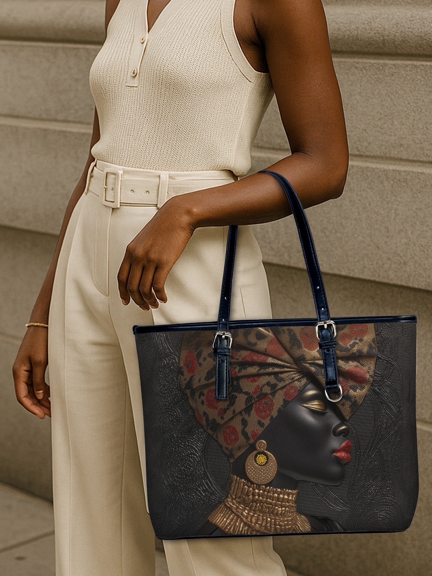 Golden Panthera Leather Bucket Bag QR0XD735