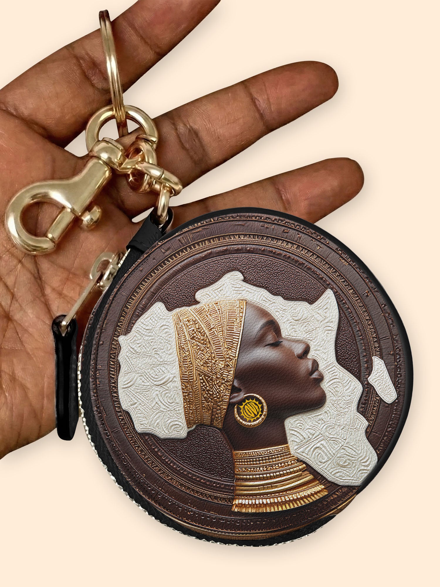 Motherland Grace Circular Coin Pouch Bag Charm QR0TV199