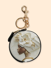 Pearl Serenity Circular Coin Pouch Bag Charm QR0TV193