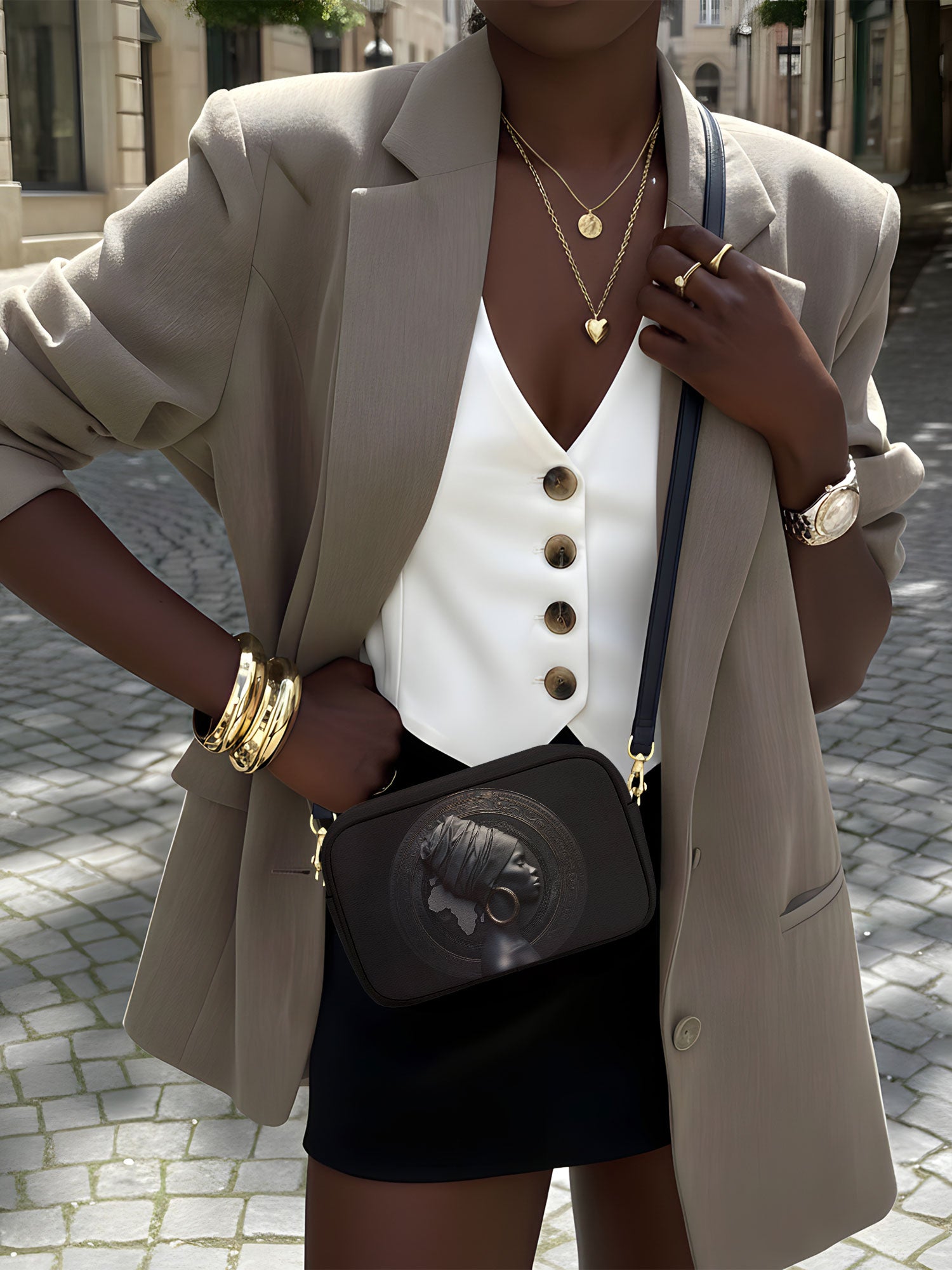Pure Ebony Boxy Crossbody Bag QR0TD287