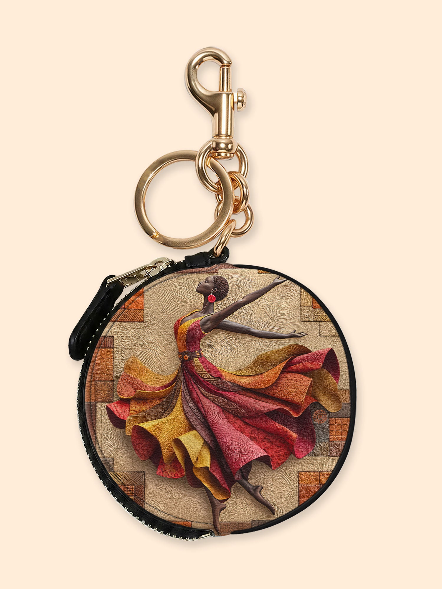 Rhythm of the Soul Circular Coin Pouch Bag Charm QR0TD090