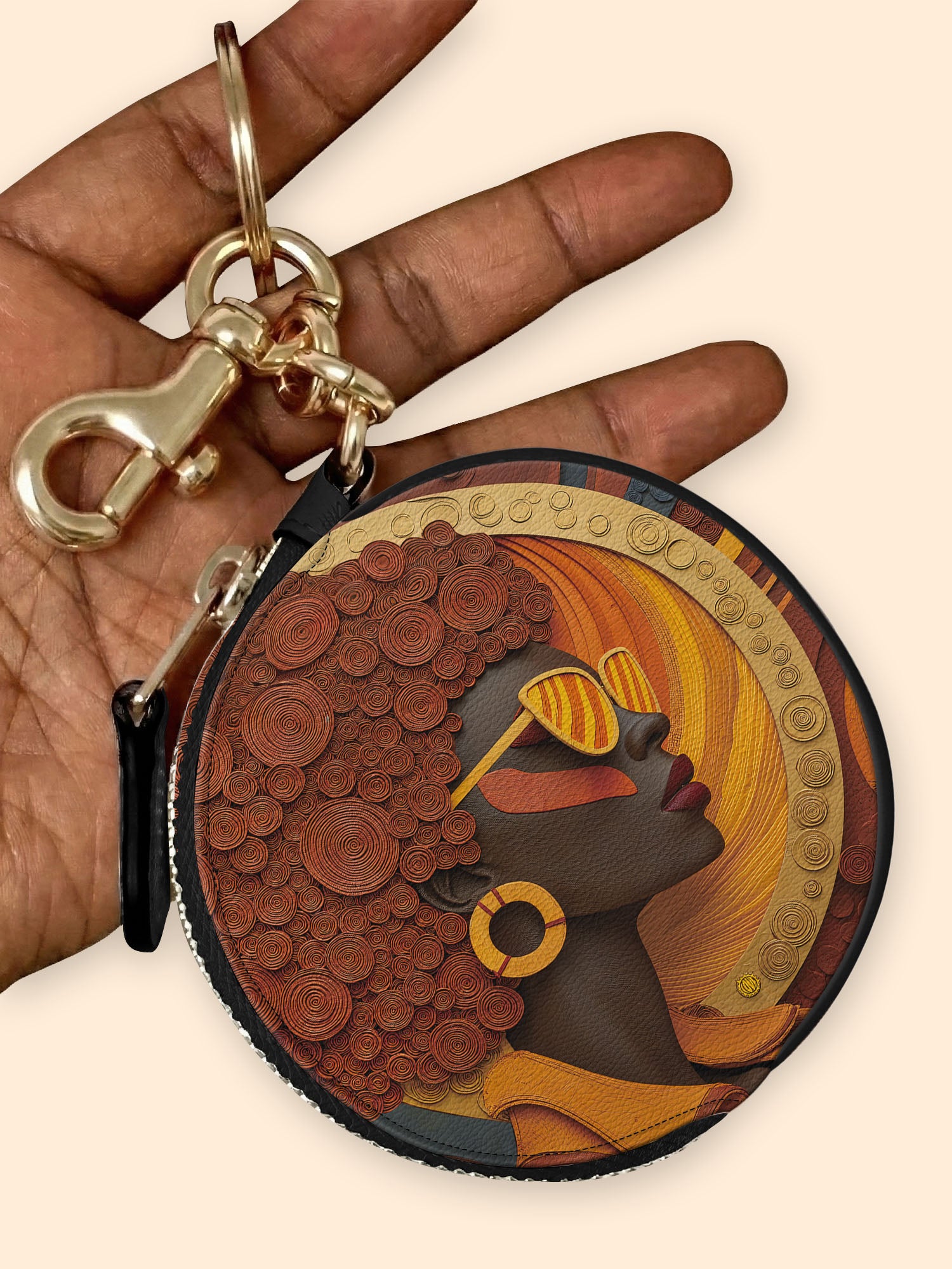 Royal Vision Circular Coin Pouch Bag Charm QR0TD313