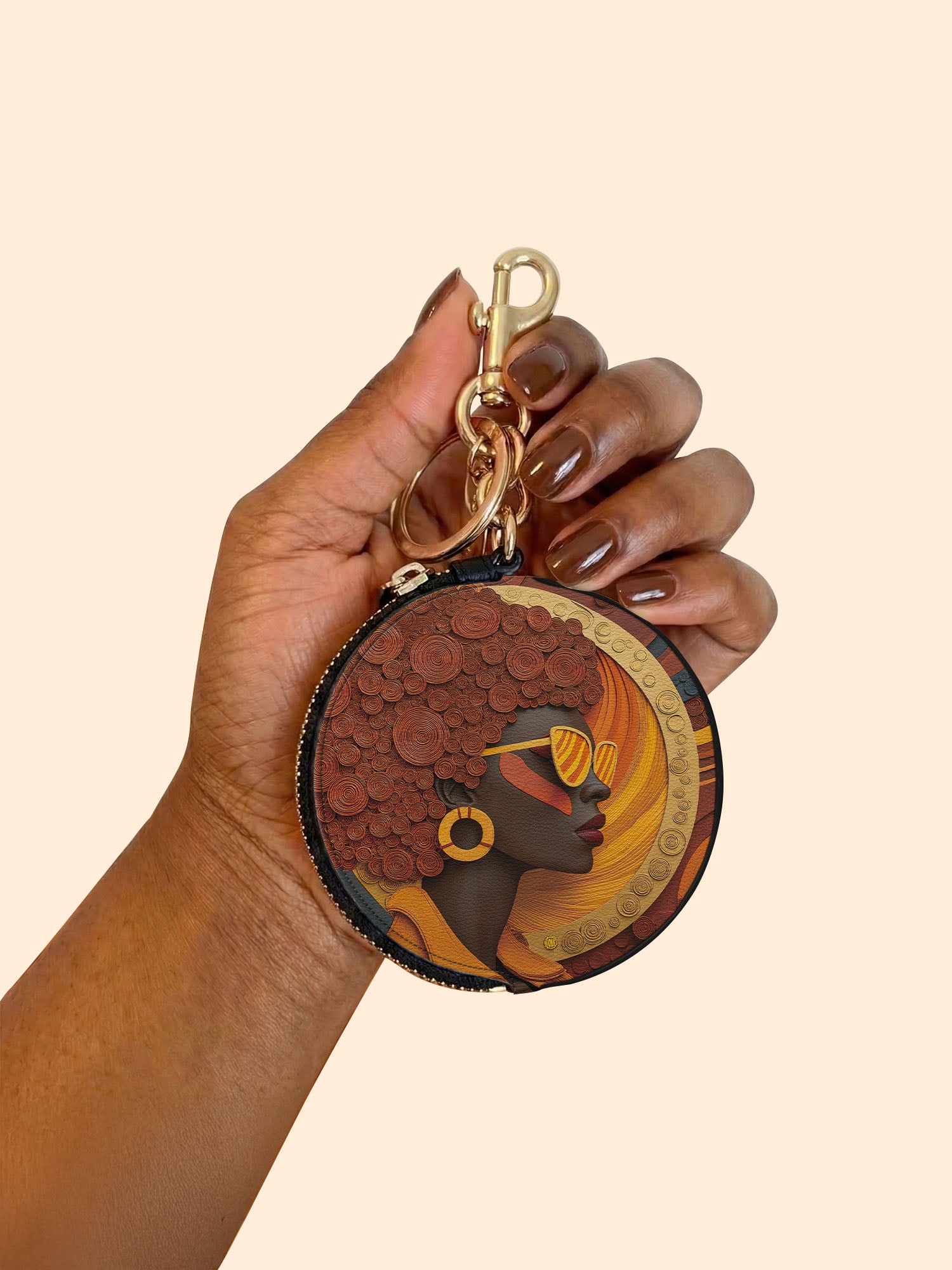 Royal Vision Circular Coin Pouch Bag Charm QR0TD313