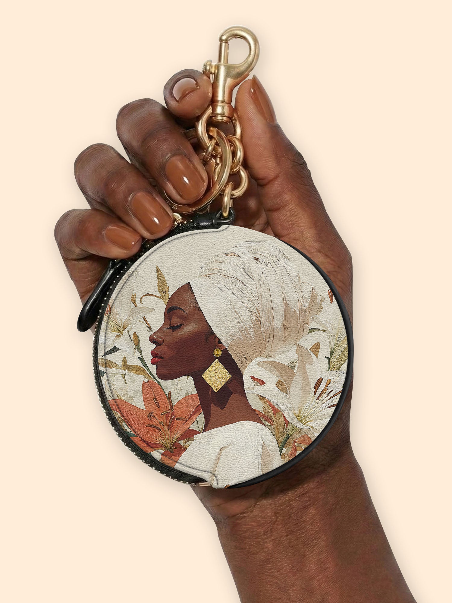 The Purity of Grace Circular Coin Pouch Bag Charm QR0HH160