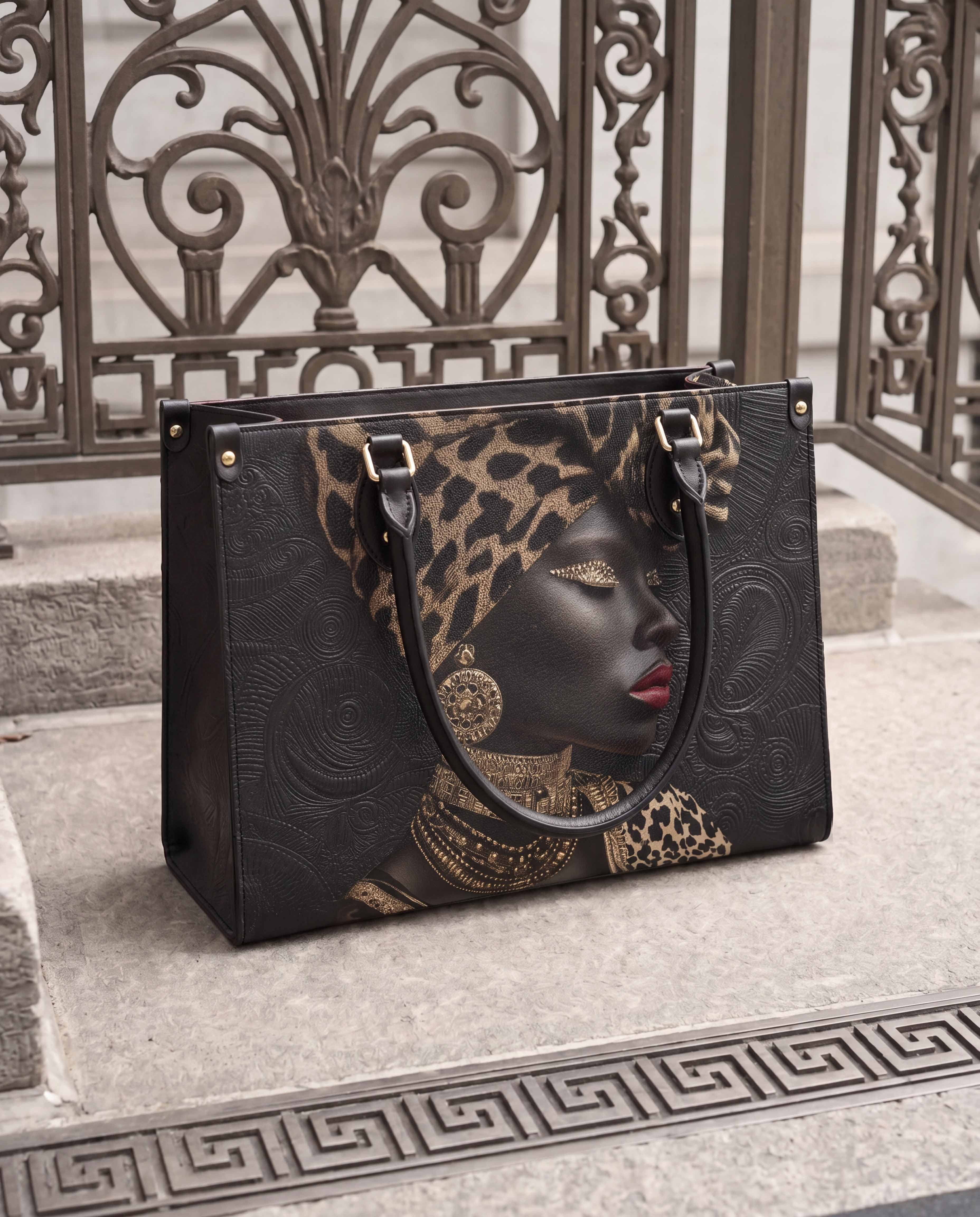 African Grace Premium Leather Handbag QR0XD454