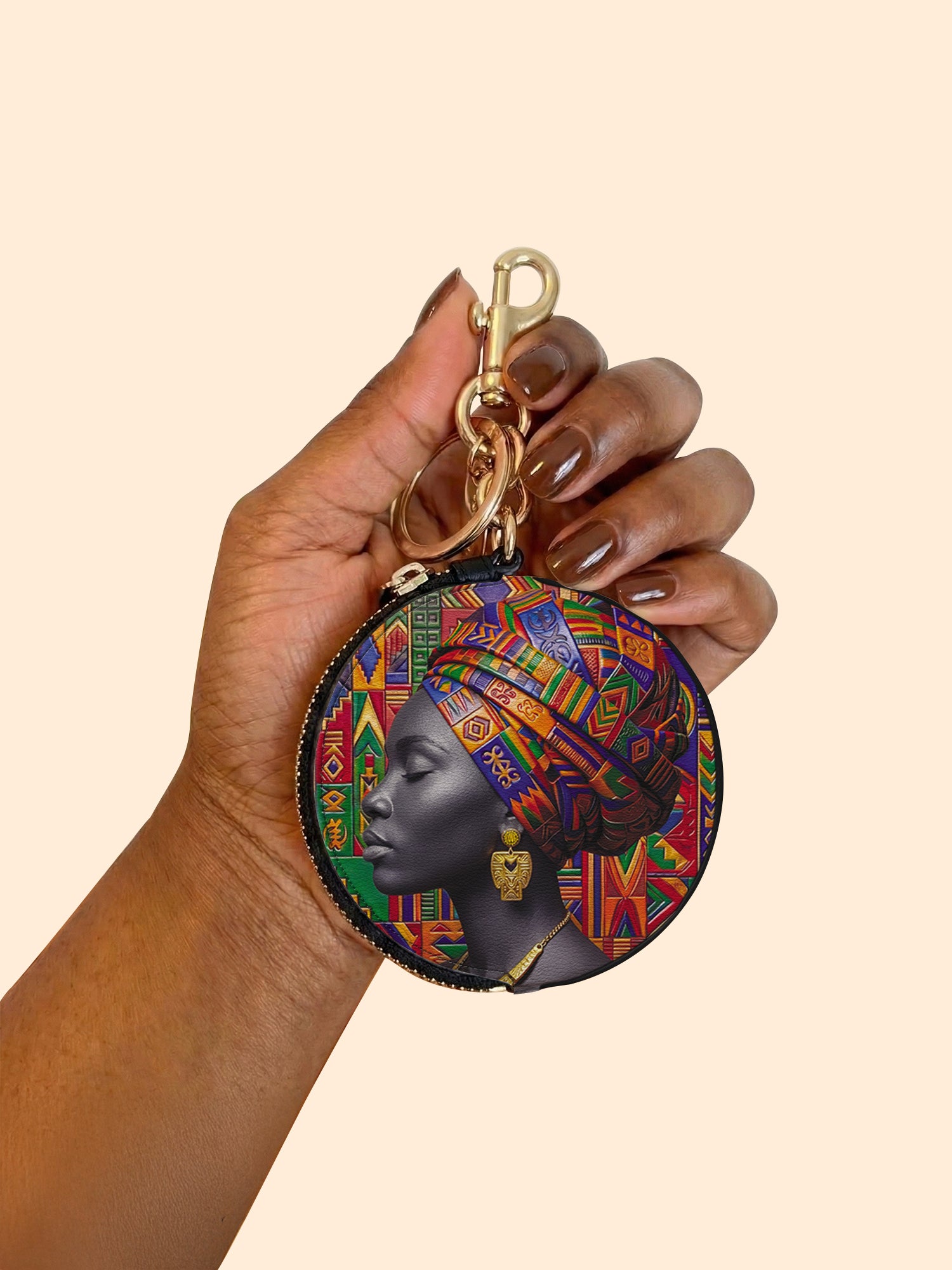 Rooted Aura Circular Coin Pouch Bag Charm QR0TD702