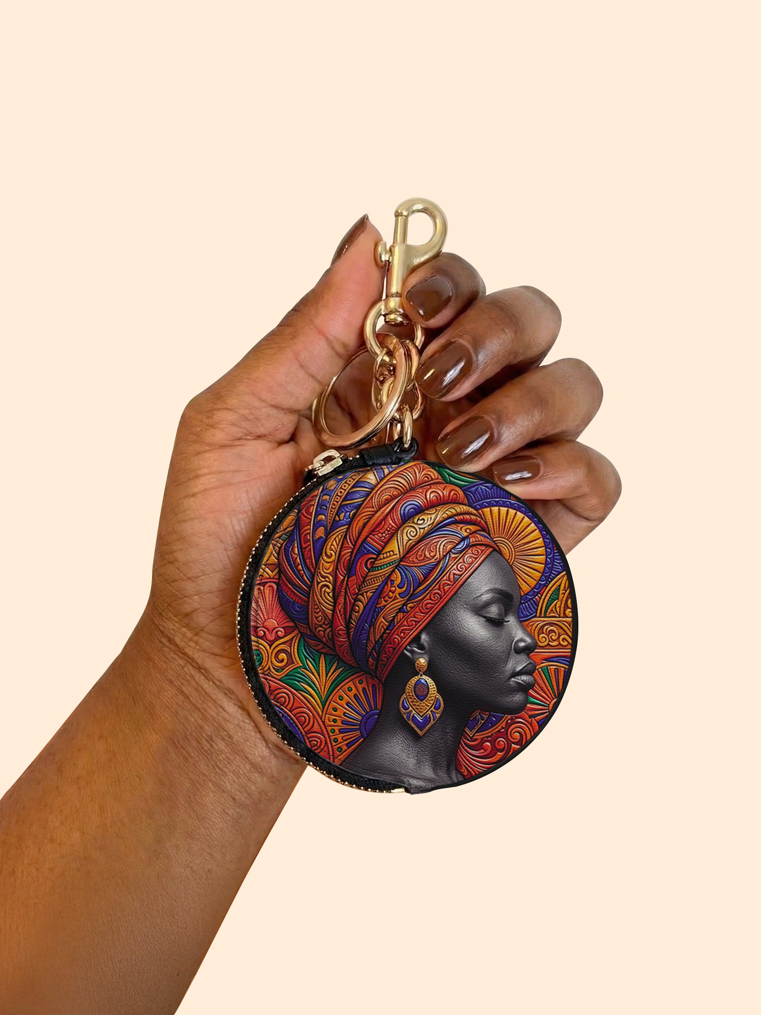 Ancestral Veil Circular Coin Pouch Bag Charm QR0TD701