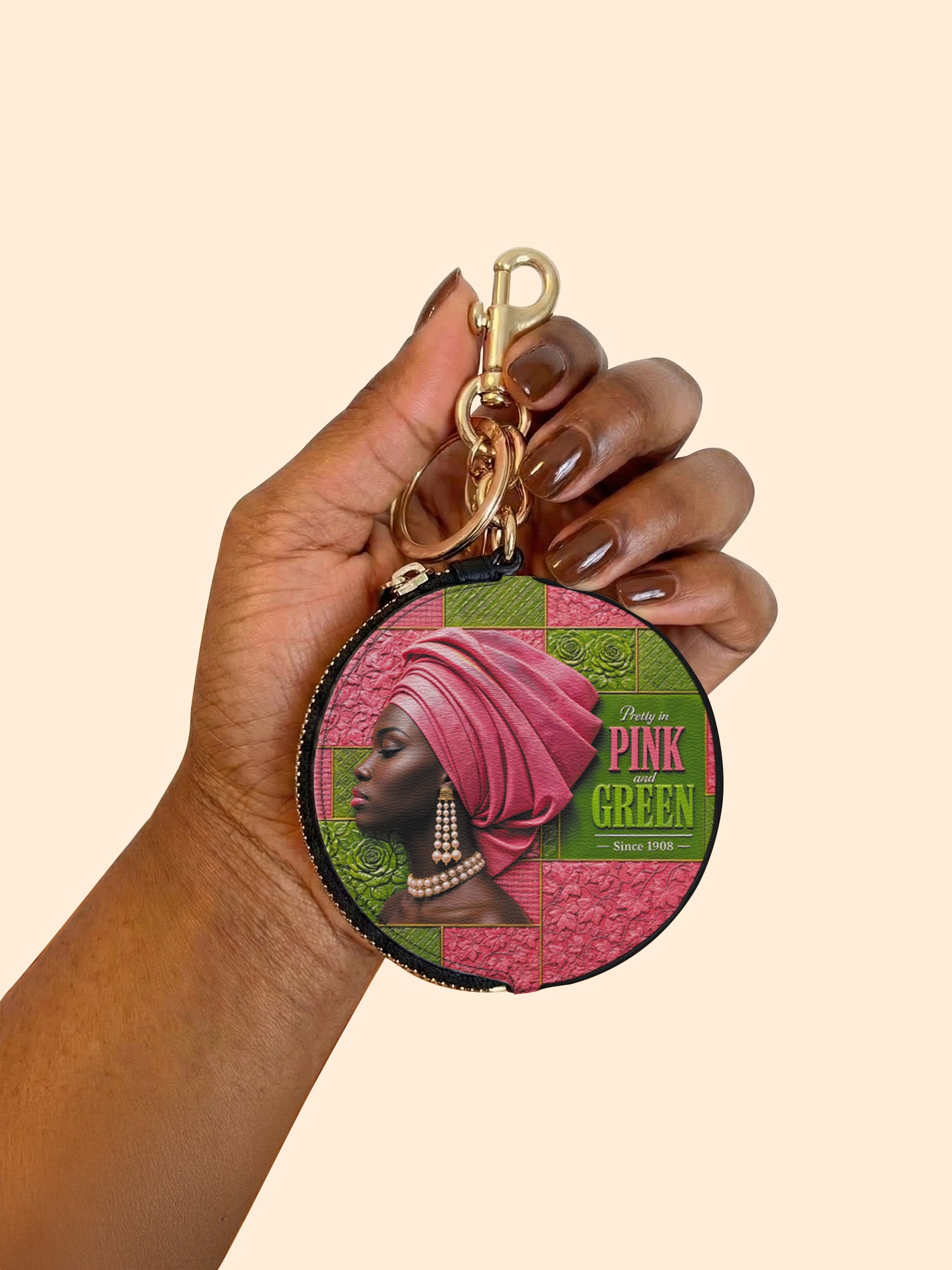 Pink Sovereign Circular Coin Pouch Bag Charm QR0TD709