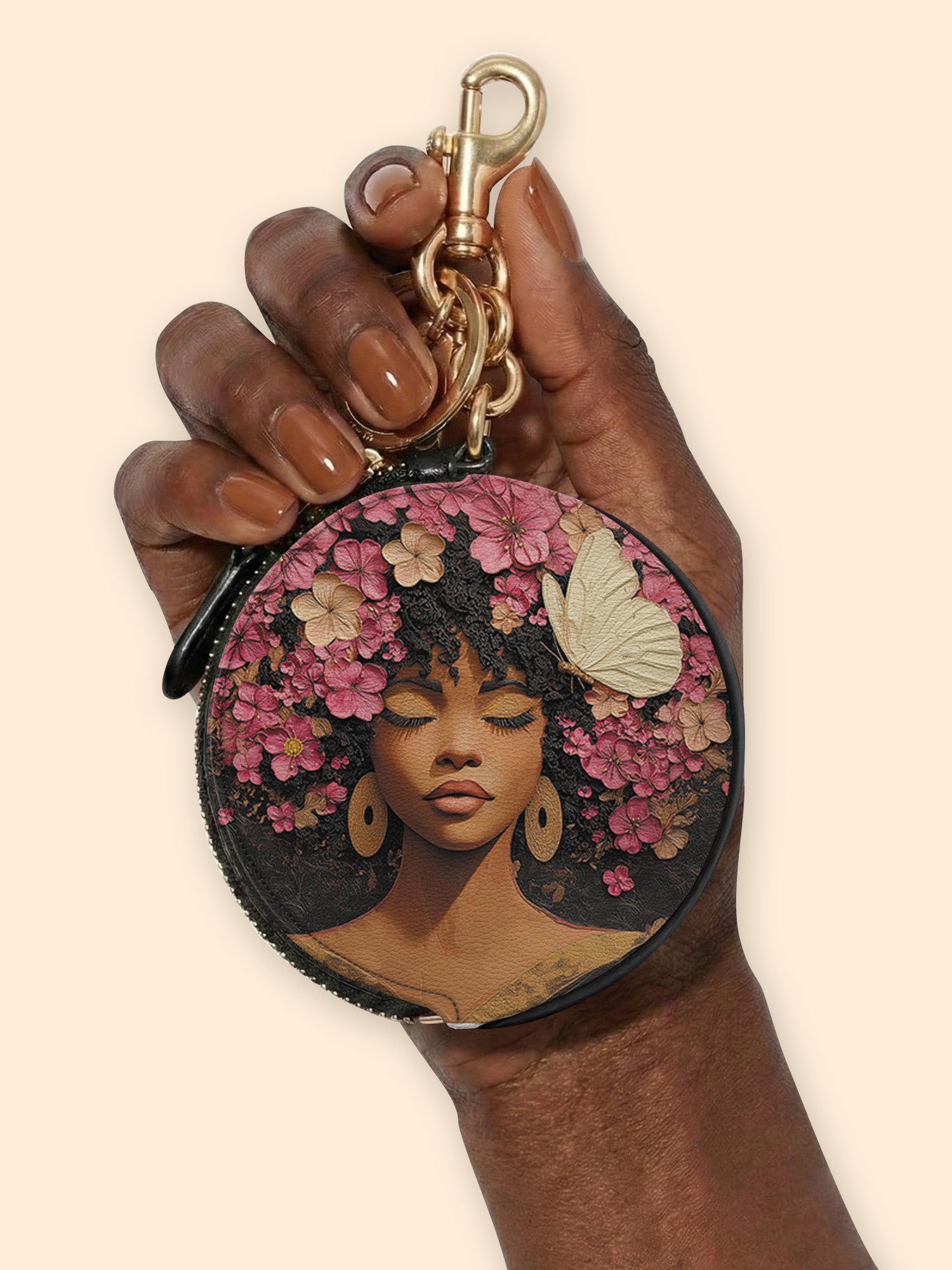 Maua Queen Circular Coin Pouch Bag Charm QR0HH055