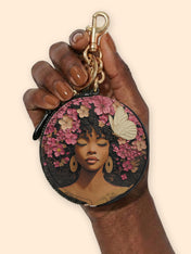 Maua Queen Circular Coin Pouch Bag Charm QR0HH055