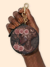 African Allure Circular Coin Pouch Bag Charm QR0XD531