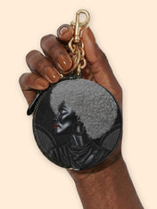 Silver Crown Matriarch Circular Coin Pouch Bag Charm QR0XD1034