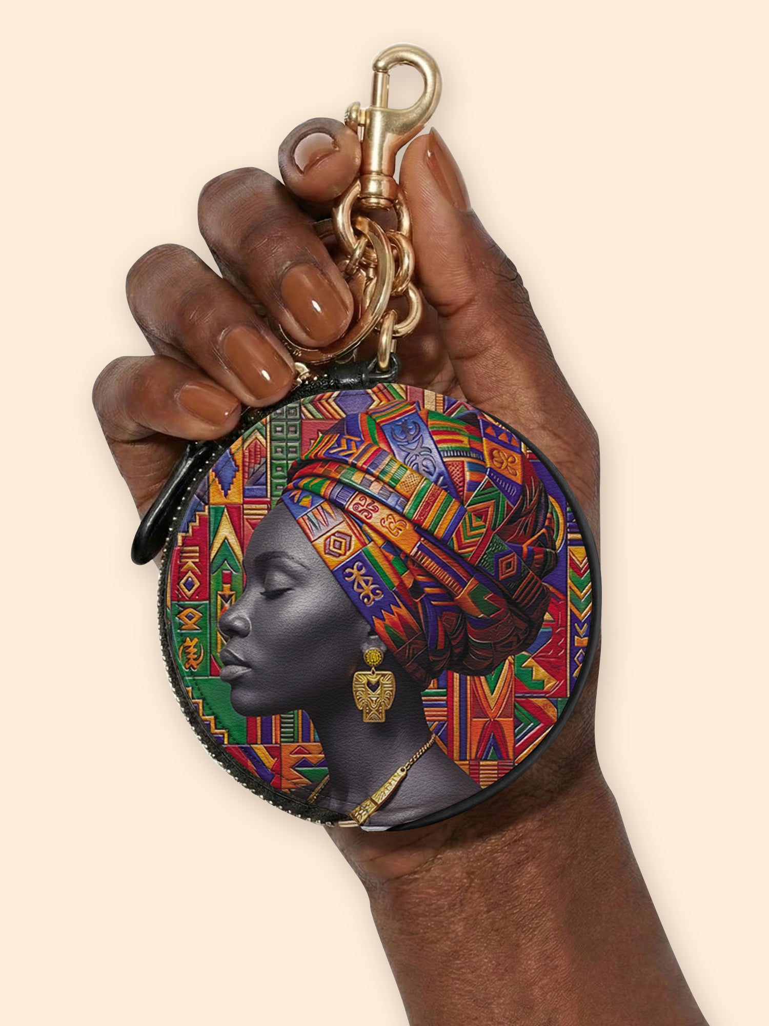 Rooted Aura Circular Coin Pouch Bag Charm QR0TD702