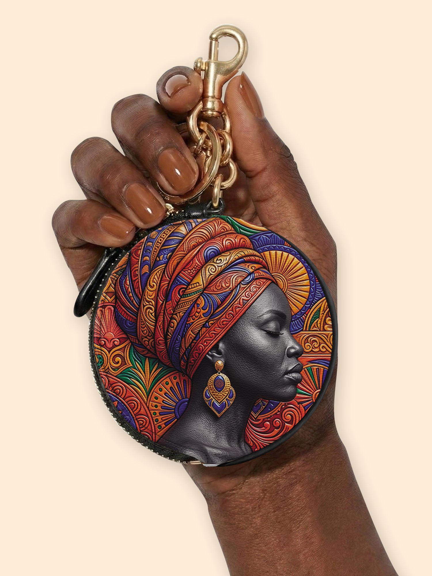 Ancestral Veil Circular Coin Pouch Bag Charm QR0TD701