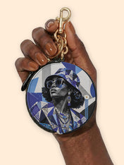 Sapphire Dove Circular Coin Pouch Bag Charm QR0HH214