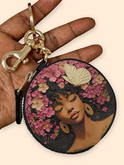 Maua Queen Circular Coin Pouch Bag Charm QR0HH055
