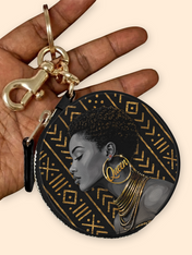 Royal Melanin Circular Coin Pouch Bag Charm QR0TV278