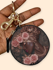 African Allure Circular Coin Pouch Bag Charm QR0XD531