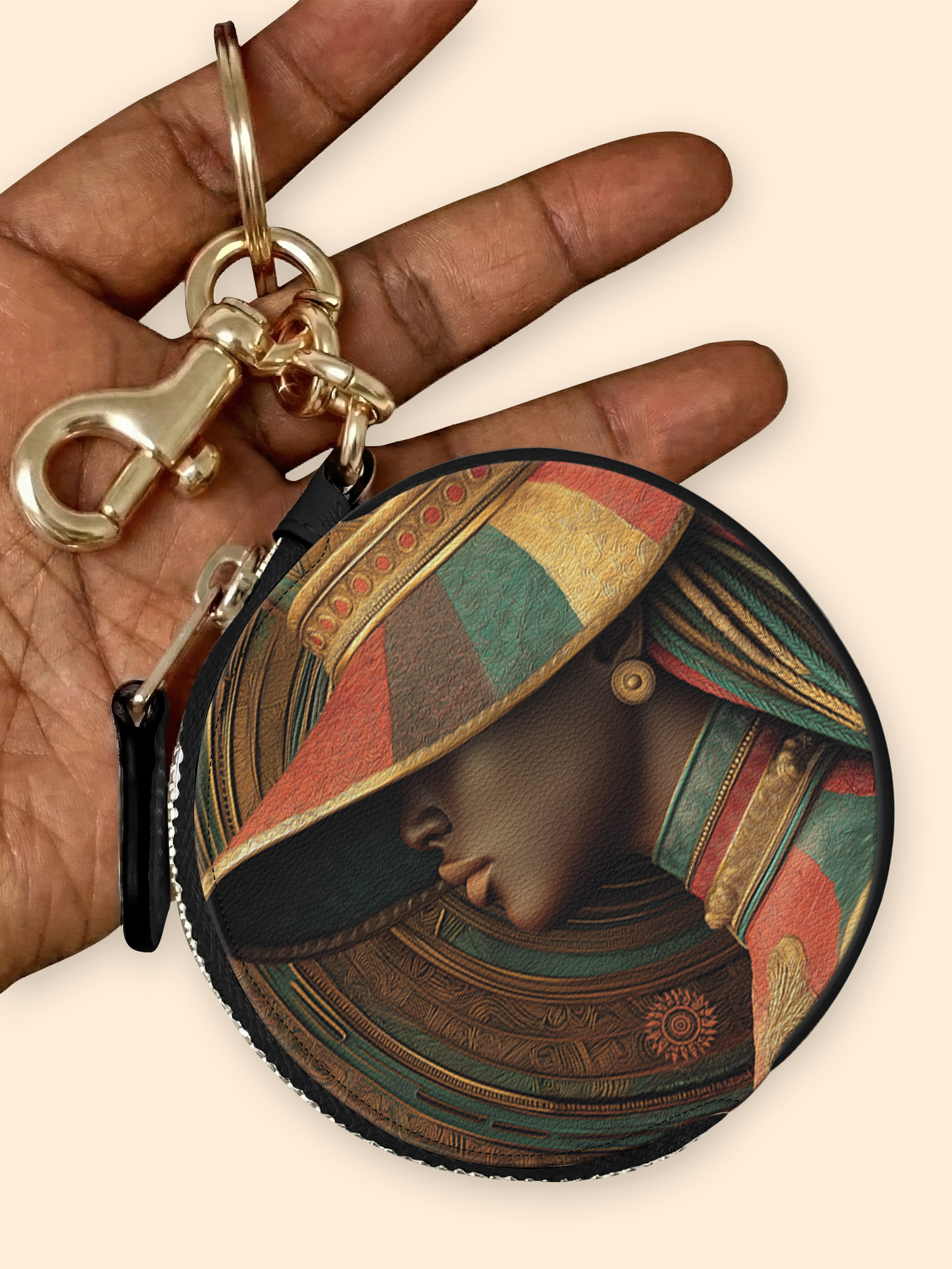 Veiled Pride Circular Coin Pouch Bag Charm QR0TV024