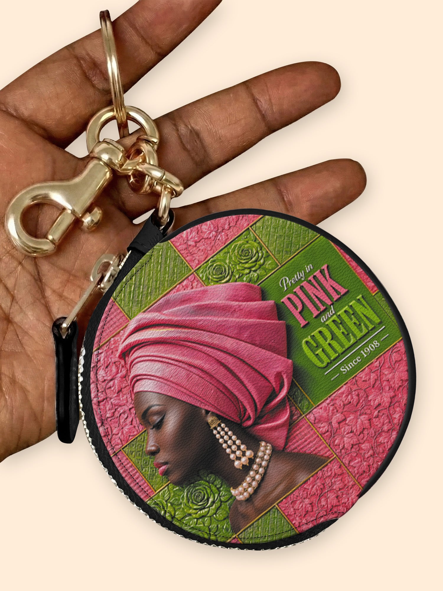 Pink Sovereign Circular Coin Pouch Bag Charm QR0TD709