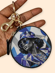 Sapphire Dove Circular Coin Pouch Bag Charm QR0HH214
