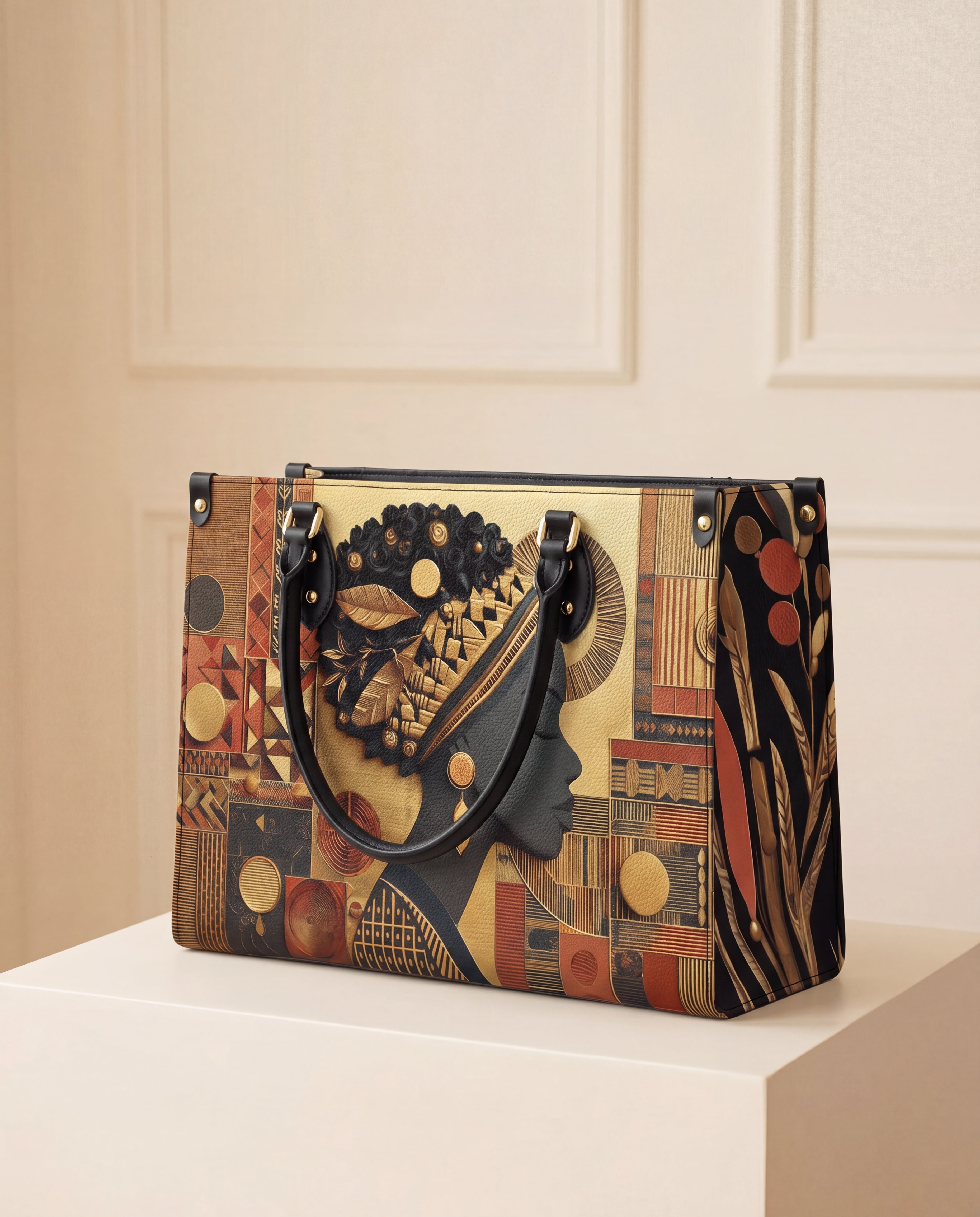 Bold African Premium Leather Handbag QR0XD810