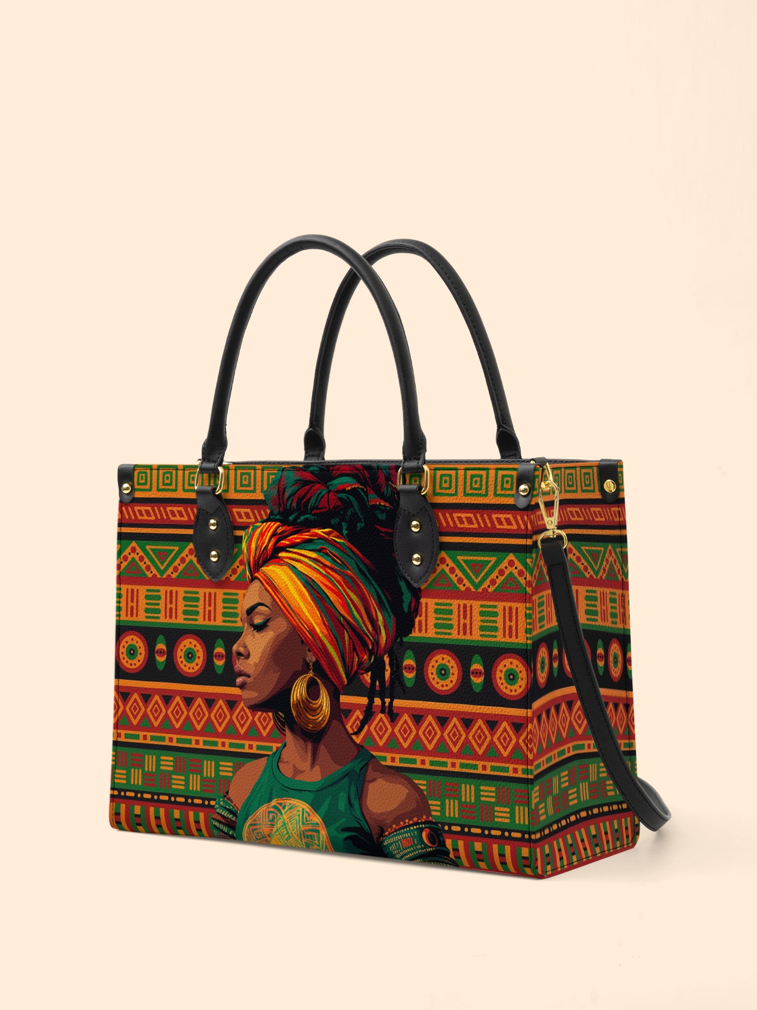 Kente Soul Premium Leather Handbag QR0TV209