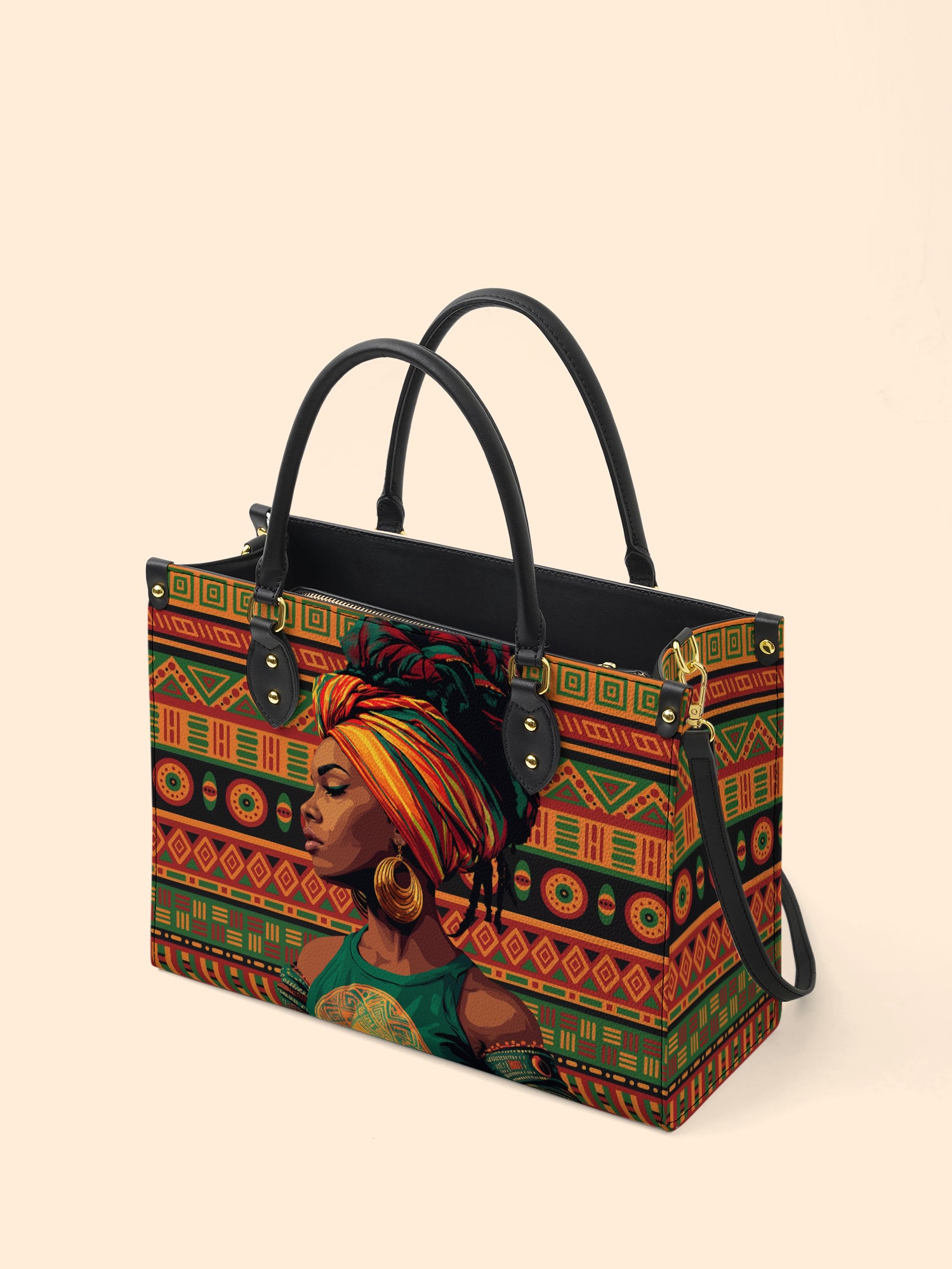 Kente Soul Premium Leather Handbag QR0TV209