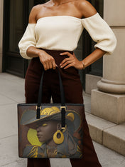 Desert Crown Sleek Leather Tote QR0TD109