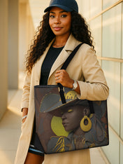 Desert Crown Sleek Leather Tote QR0TD109