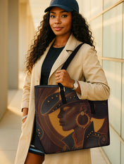 Bronzed Range Sleek Leather Tote QR0TD110