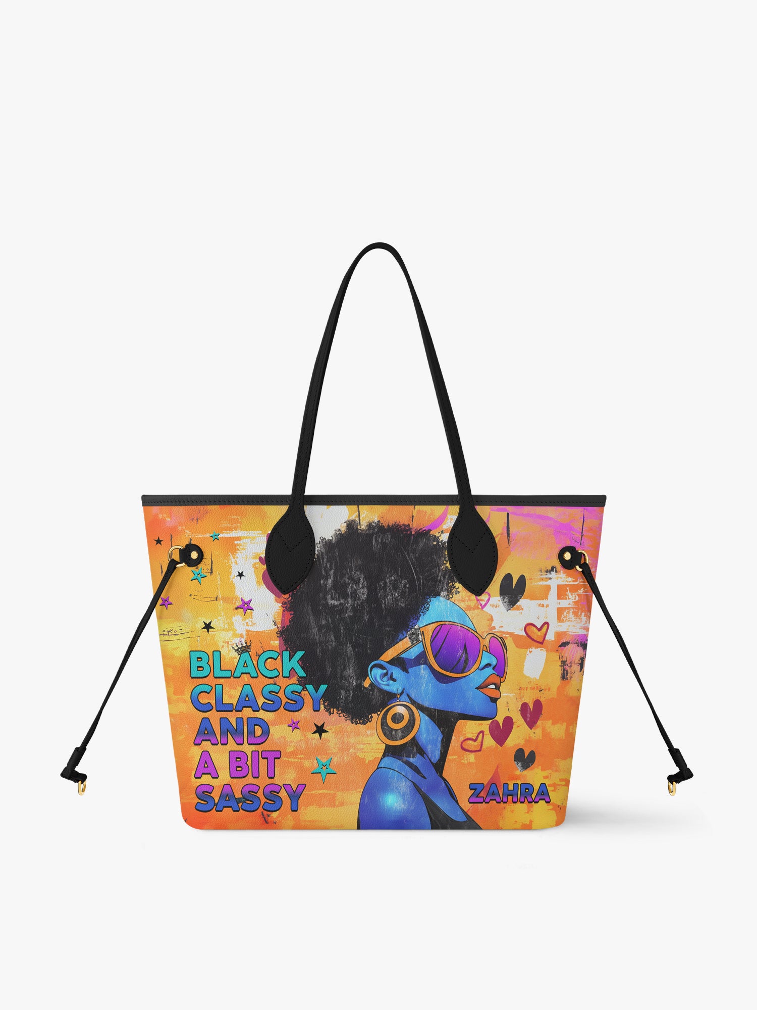 Black Classy Classic Shopper Tote