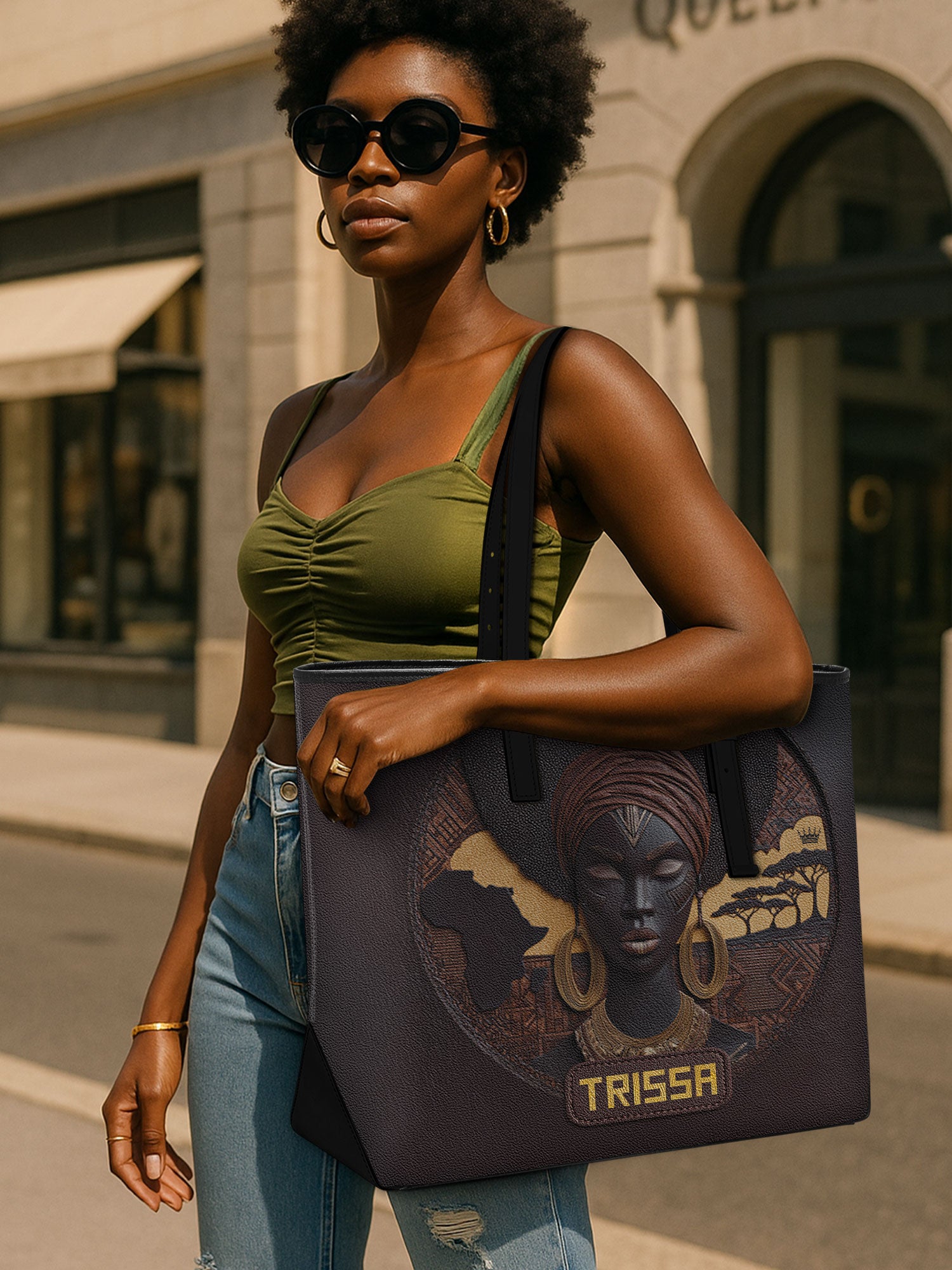 Africa's Soul Sleek Leather Tote