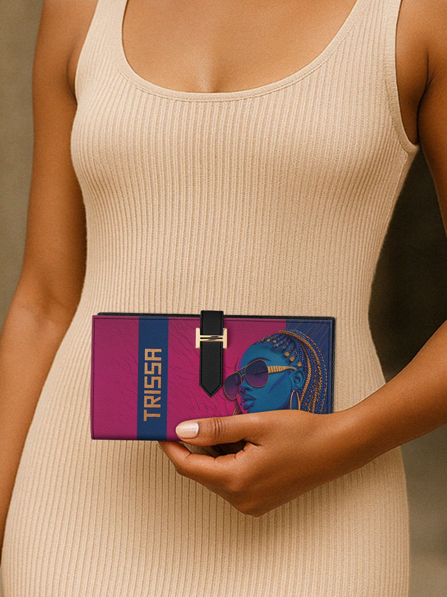 Crowned in Locs Tab Closure Wallet