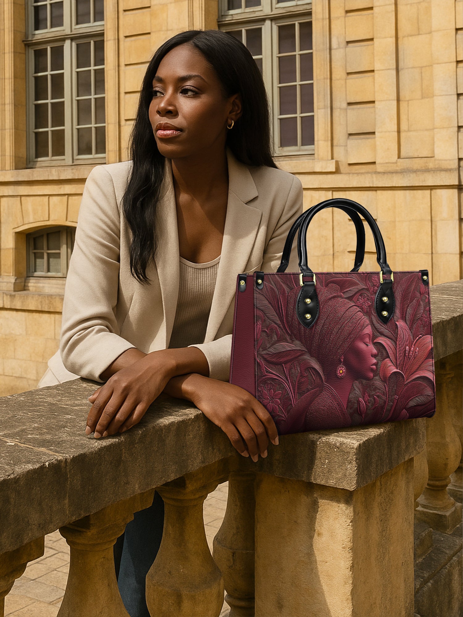 Crimson Empress Premium Leather Handbag QR0TV085