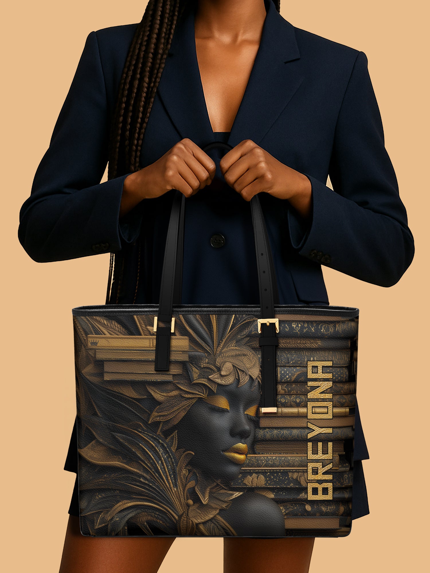 Pages of Wisdom Sleek Leather Tote