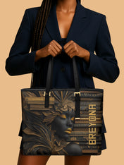 Pages of Wisdom Sleek Leather Tote
