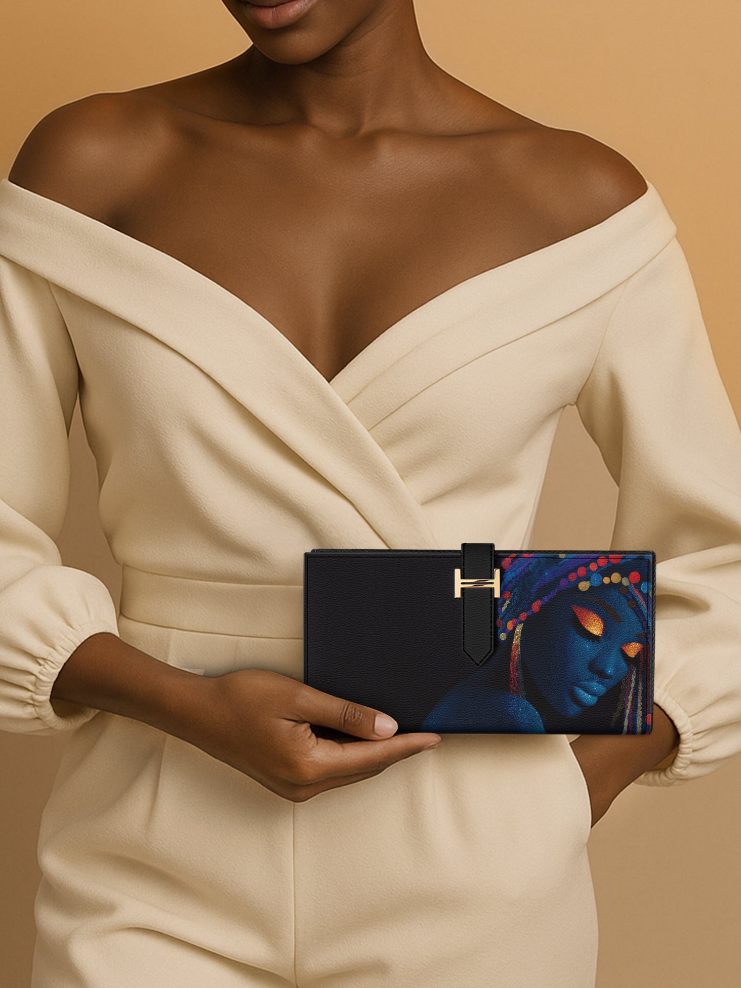 Velvet Hex Tab Closure Wallet QR0XD018