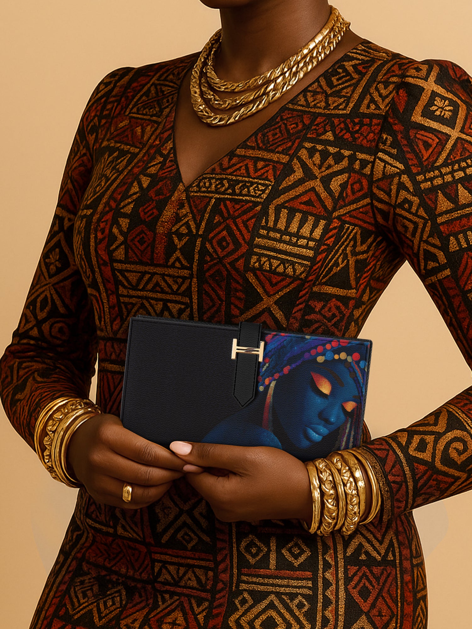 Velvet Hex Tab Closure Wallet QR0XD018