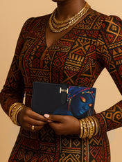 Velvet Hex Tab Closure Wallet QR0XD018