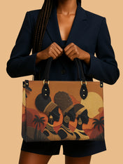Three African Queens Premium Leather Handbag QR0HH024