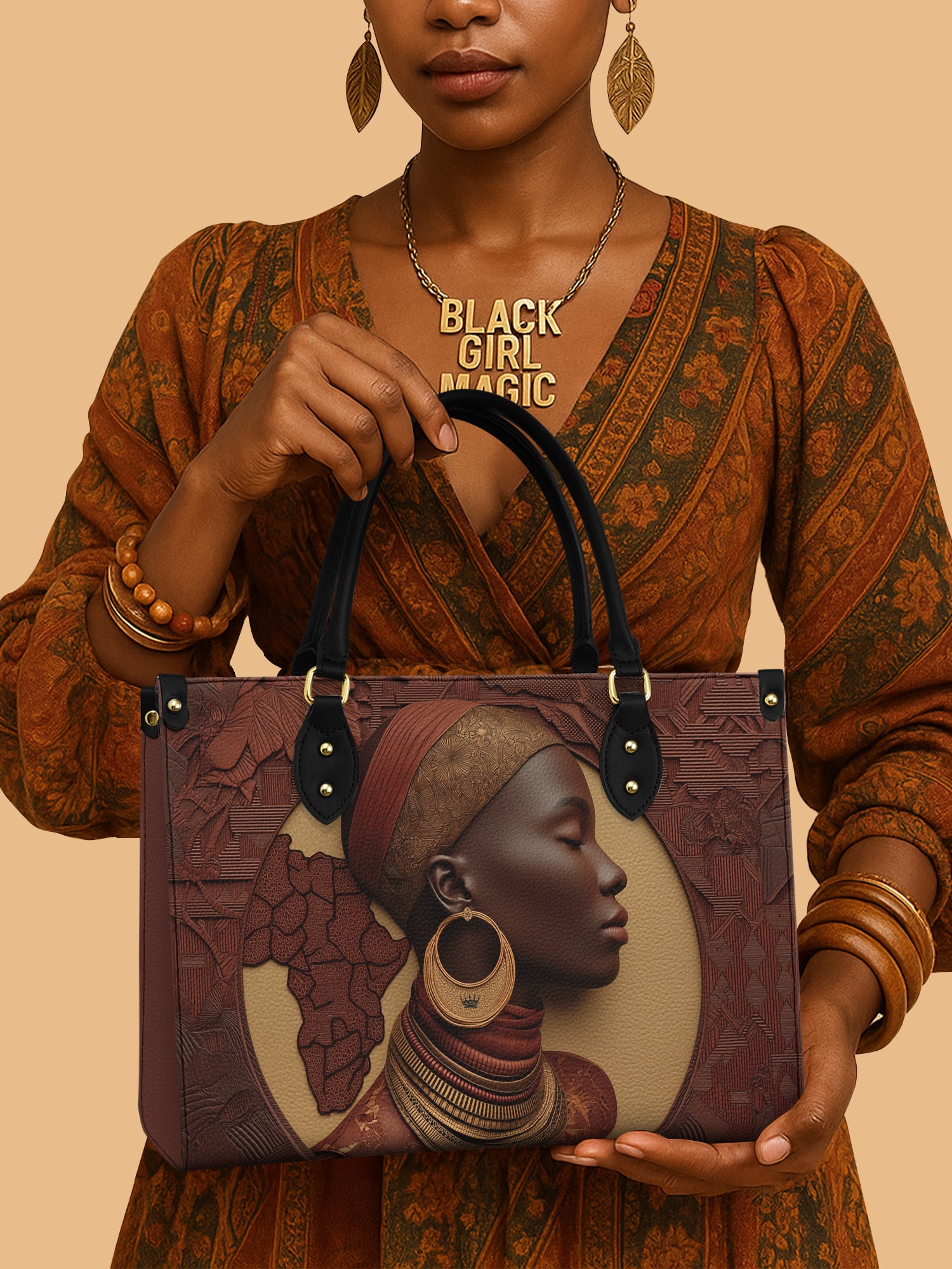 Afri Soul Premium Leather Handbag QR0TD149