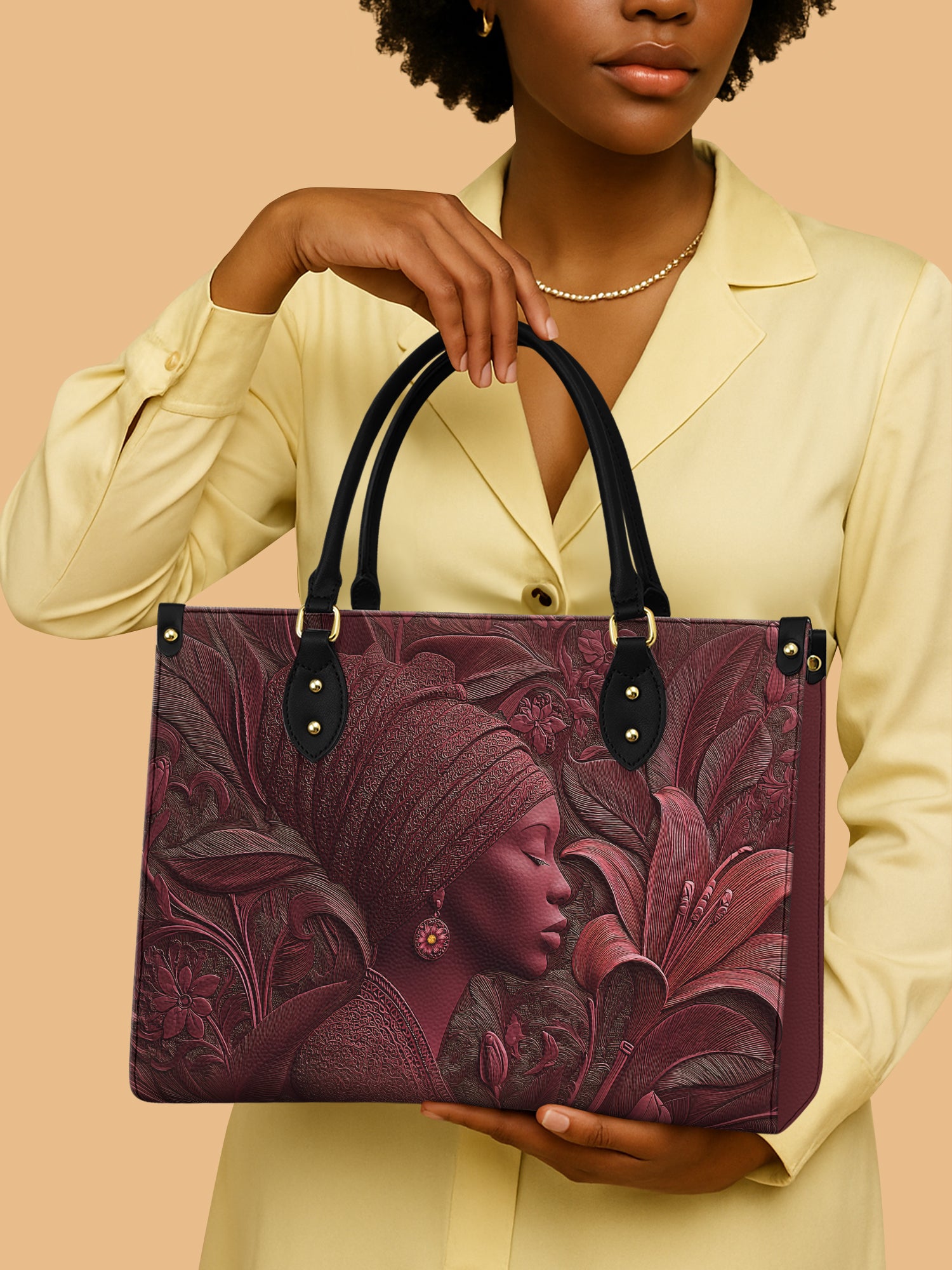 Crimson Empress Premium Leather Handbag QR0TV085