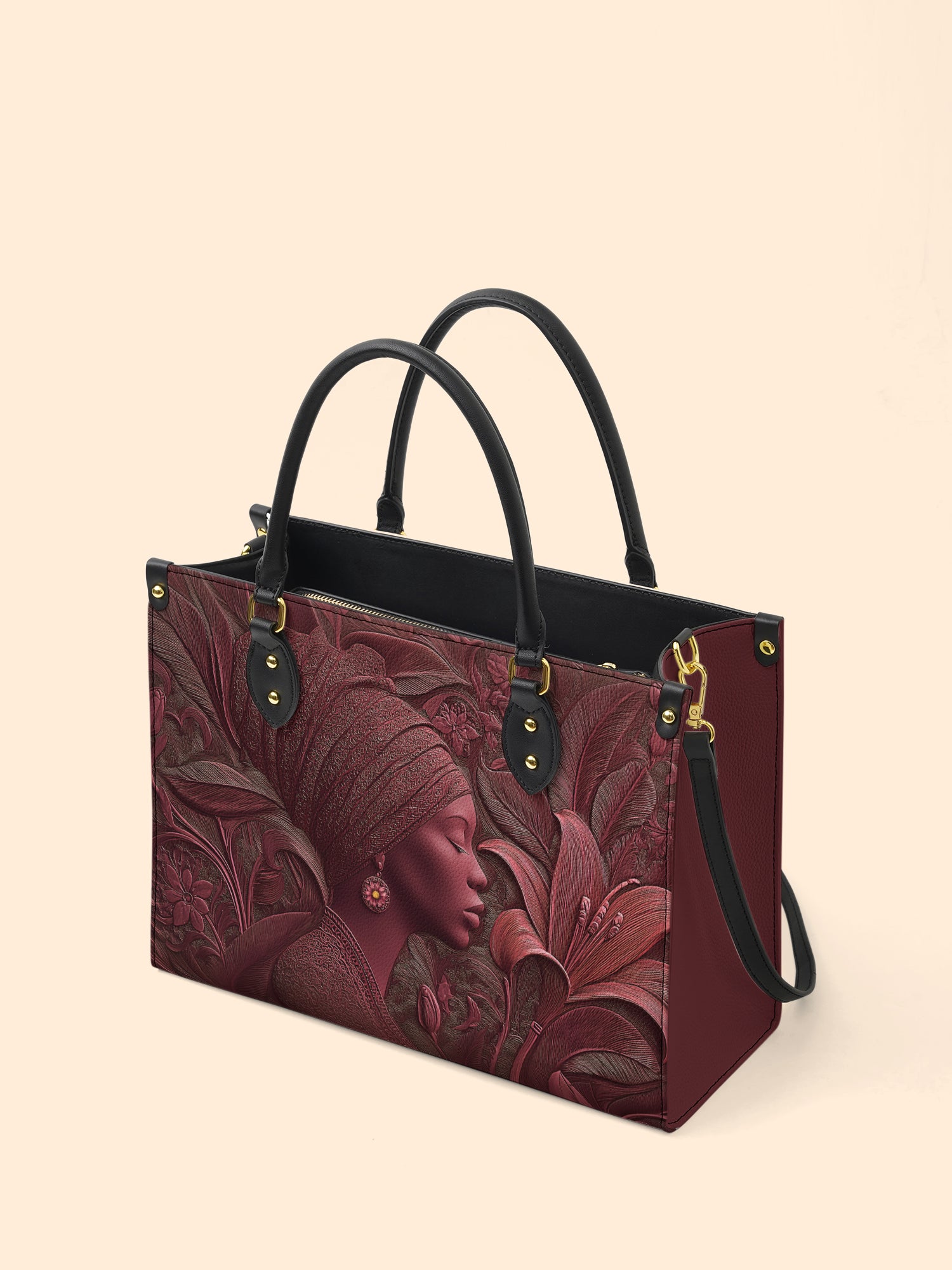 Crimson Empress Premium Leather Handbag QR0TV085