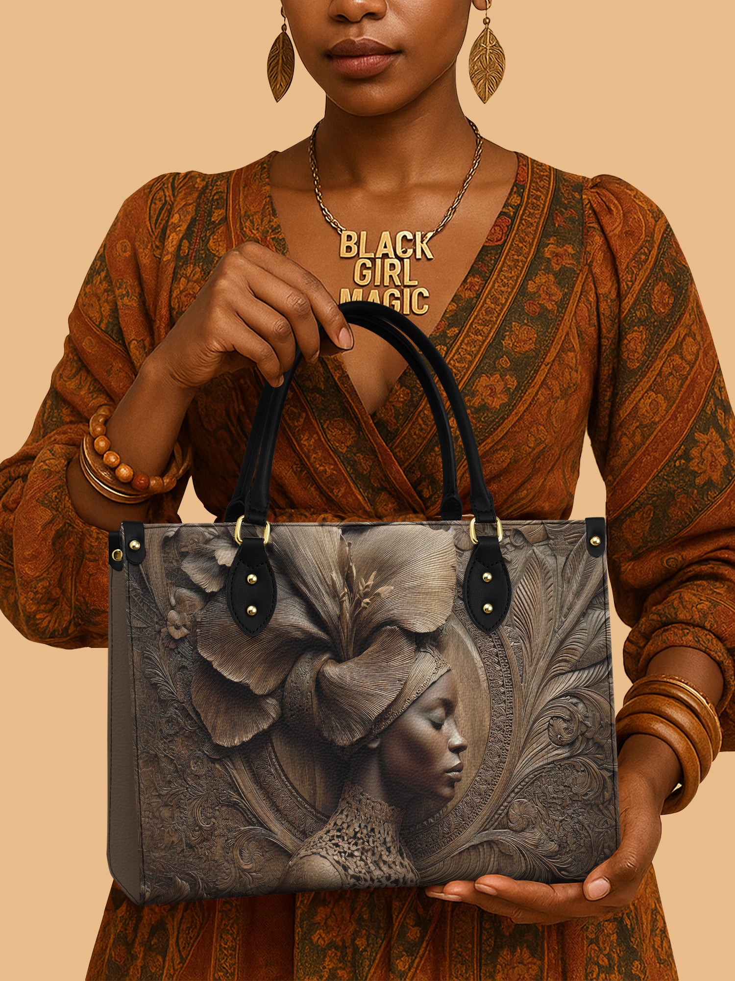 Floral Spirit Premium Leather Handbag QR0TV084