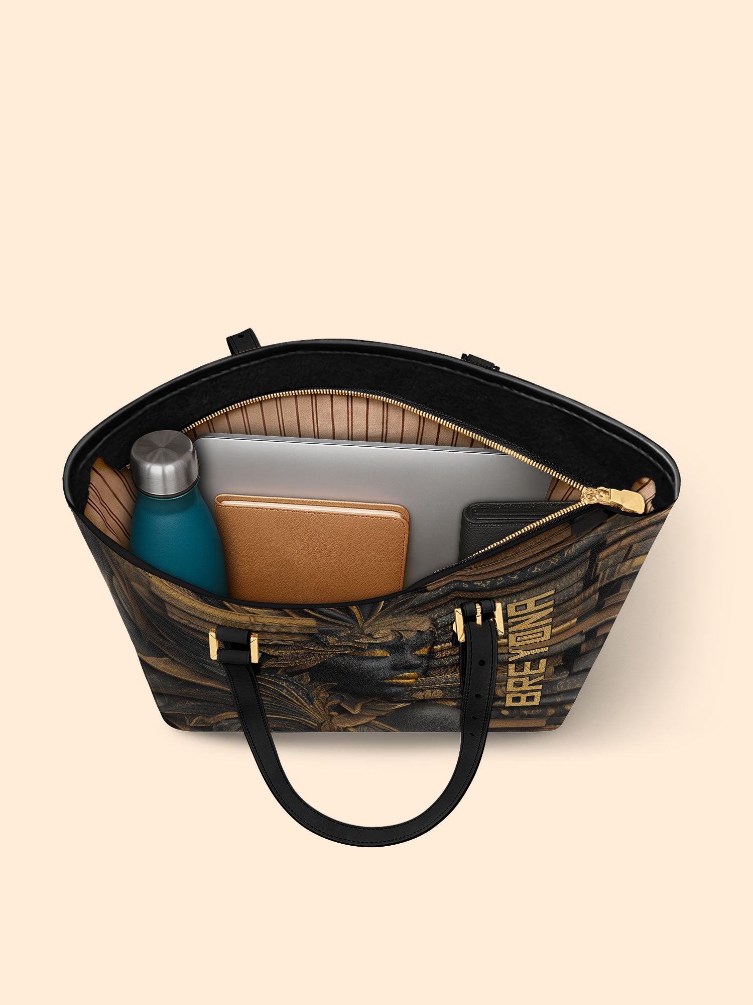Pages of Wisdom Sleek Leather Tote