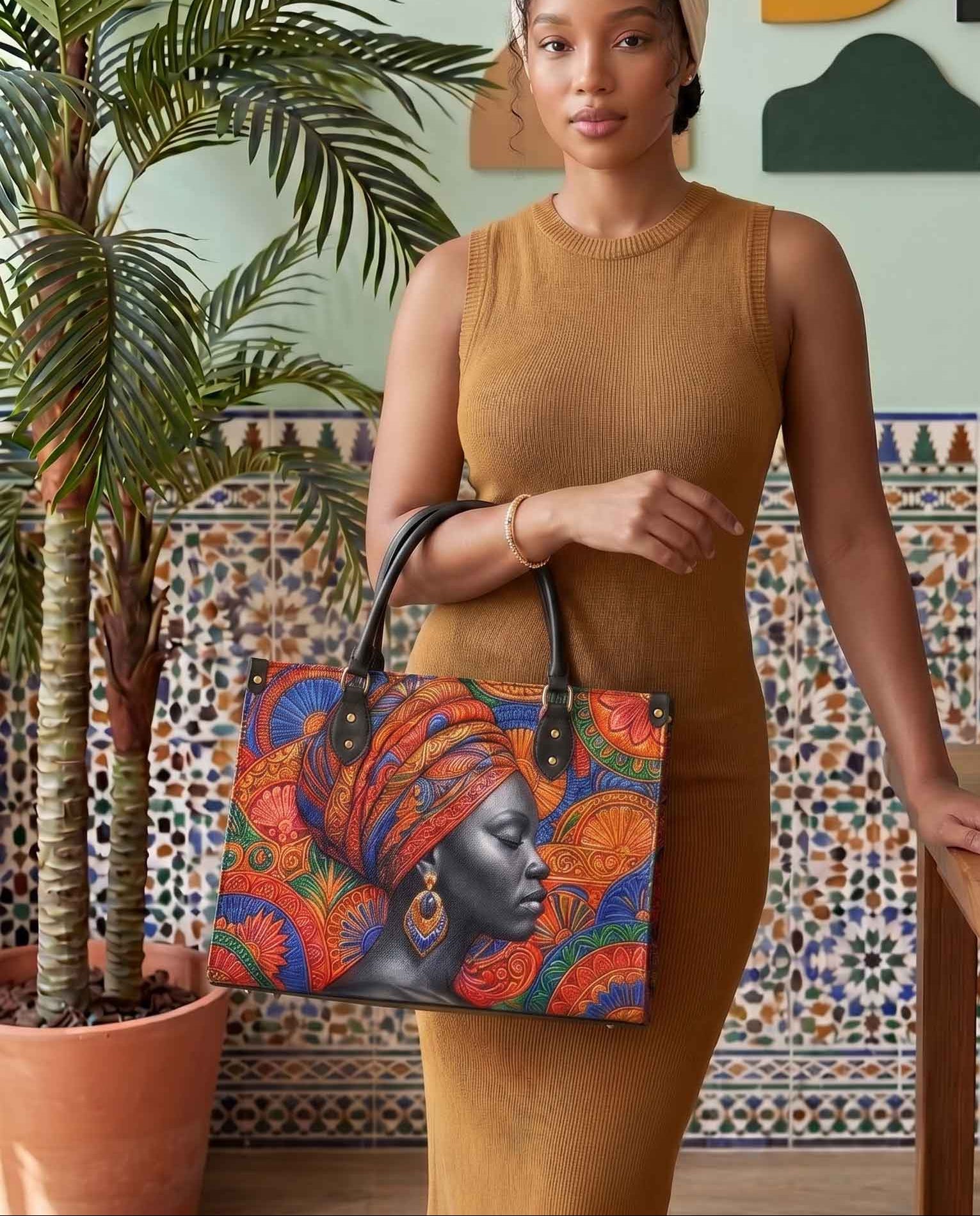 Ancestral Veil Premium Leather Handbag QR0TD701